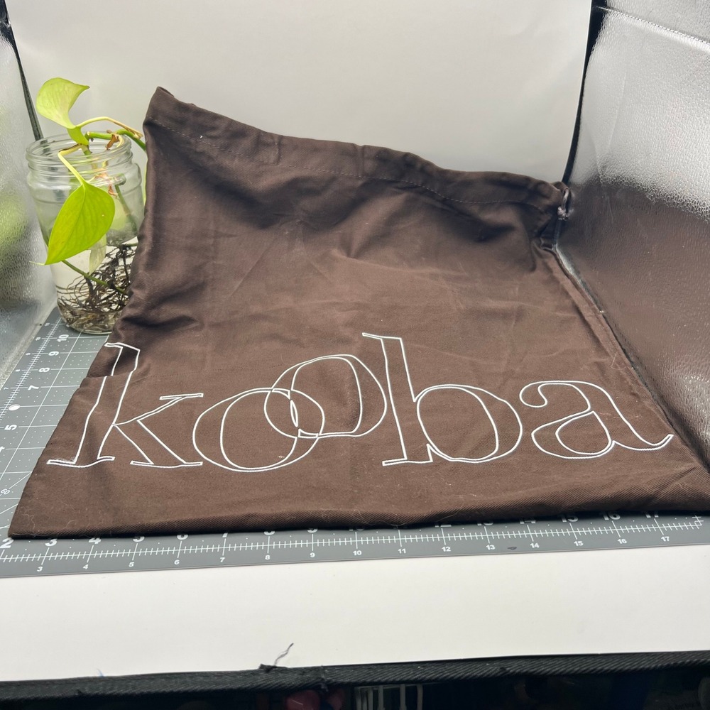 Kooba Brown Twill Drawstring Dust Bag for Handbags Shoes Large 16.5x17.5
